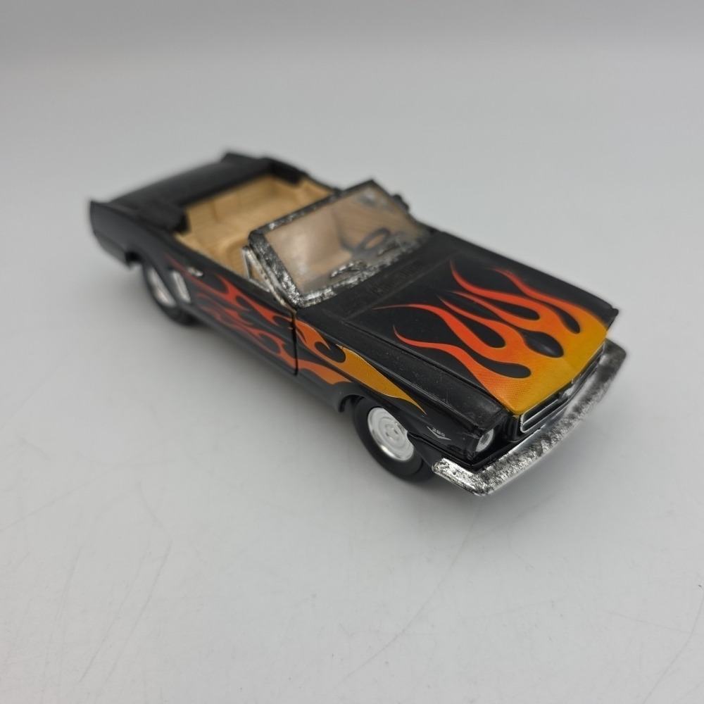 Superior 1965 Ford Mustang SS5719 Black With Flames Die Cast Pull Back 6"